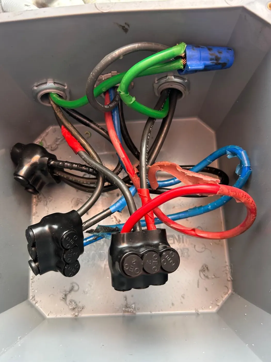 Installation of junction boxes, switches, outlets, lighting fixtures, breakers and transformers